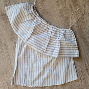 H&M 1 shoulder. Blue/white stripe. Size 0